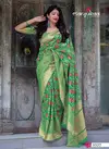 Green Festive Wear Manjubaa Mahakanta Stylish Green Color Printed Silk Saree Collection 1605